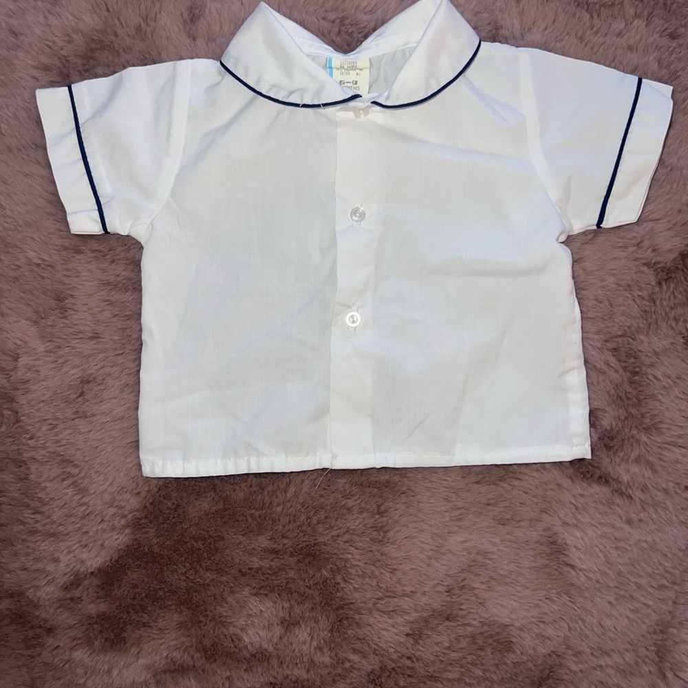 Vintage White and Blue Button Down Shirt